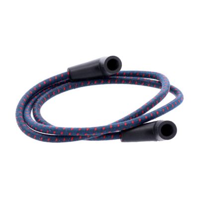 946504 - MCS Universal 40" spark plug wire set. Cotton cloth, Blue/Red