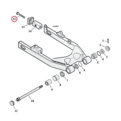 949300 - MCS Bolt, axle adjuster rear wheel