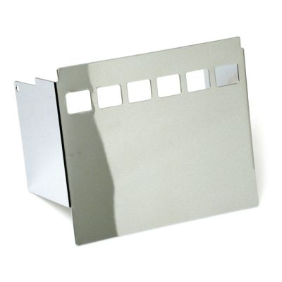 950090 - MCS Battery side cover, smooth with 6-hole window. Chrome
