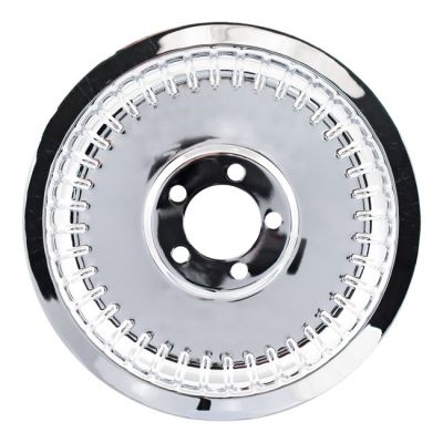 951457 - MCS Pulley cover, smooth ribbed (70T). Chrome