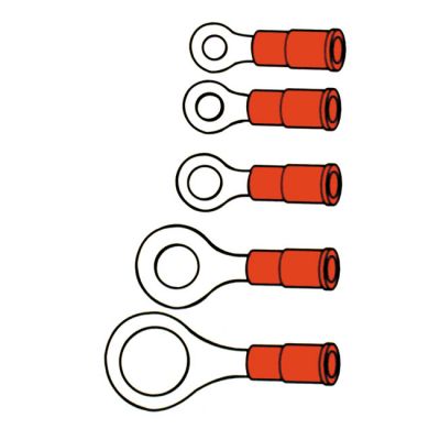 951600 - SMP Connectors, ring terminal PVC, crimp. Red 3.5mm