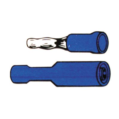 951642 - SMP Connectors, bullet PVC, crimp. Blue male 1.56"