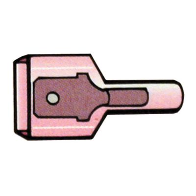 951644 - SMP Connectors, slide-on terminal Nylon, crimp. Red 1/4" male