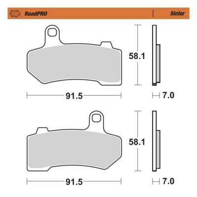 951691 - Moto-Master RoadPro brake pads. Sintered