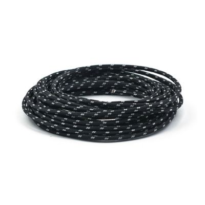 951801 - MCS Classic cloth covered wiring, 25ft. roll. Black/White