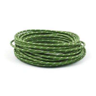 951803 - MCS Classic cloth covered wiring, 25ft. roll. Green/White