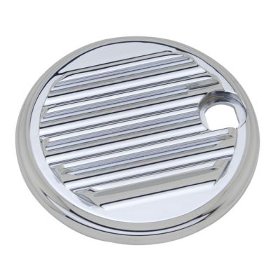 953759 - Covingtons, aluminum fuel tank door. Chrome. Plain