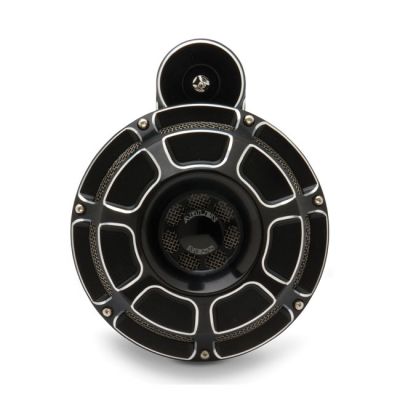 956361 - Arlen Ness, billet horn kit, Beveled. Black CC