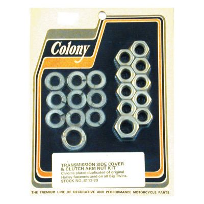 960447 - Colony, transmission side cover nut kit. Chrome Hex