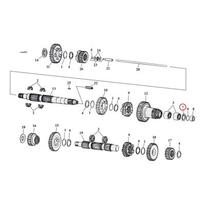 961385 - JIMS, oil seal transmission maindrive gear. Metal OD