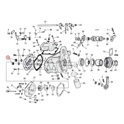 961391 - JIMS hex nut, mainshaft & countershaft