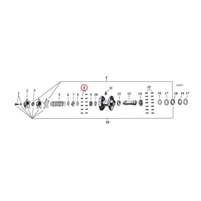 962221 - MCS Pinion shaft (right side) crankcase/wheel rollers, +.0002"