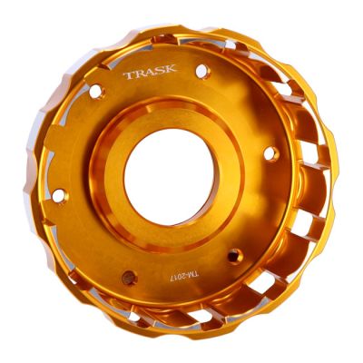 963394 - Trask, M8 billet clutch basket. Hard anodized natural