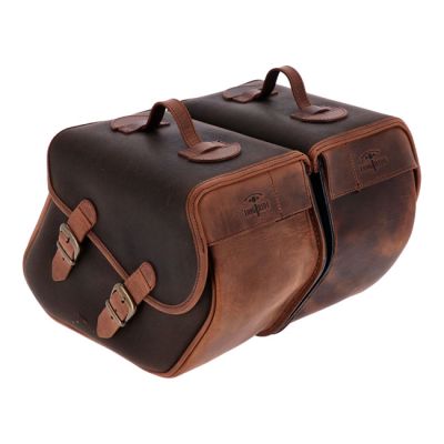 971008 - Longride, waxed cotton saddlebags. Khaki