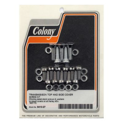 971334 - Colony, transmission top & side cover screw kit. Chrome