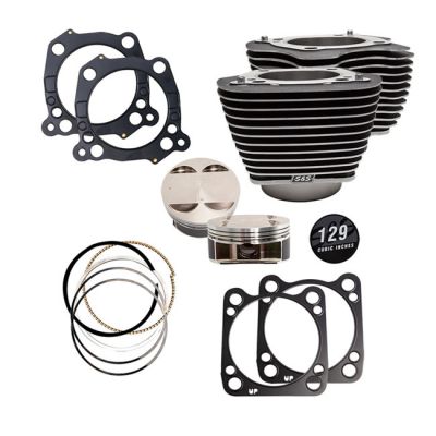 974960 - S&S, 129" big bore kit. Black cylinders / highlighted fins