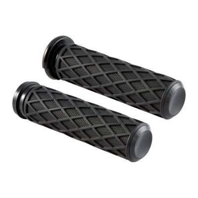 975533 - Arlen Ness, Diamond handlebar grip set. Black