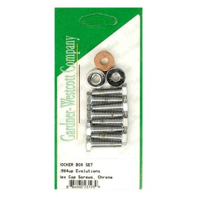 978028 - GARDNER-WESTCOTT GW, rocker box top bolt kit. Hex, chrome