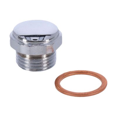 980219 - Paughco, timing/drain plug. OEM style allen. Chrome