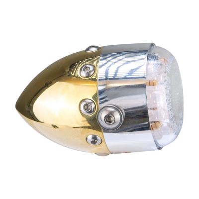 982009 - HKC, Retro LED taillight. Polished brass. Alu front ring