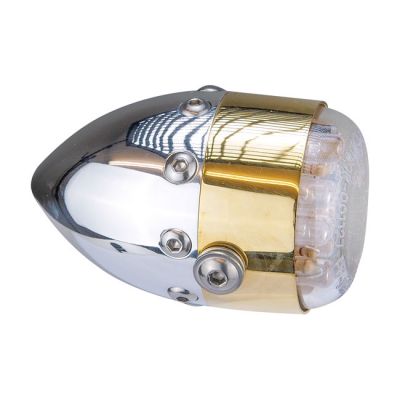 982022 - HKC, Retro LED taillight. Polished alu. Brass front ring