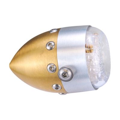 982025 - HKC, Retro LED taillight. Matte brass. Alu front ring