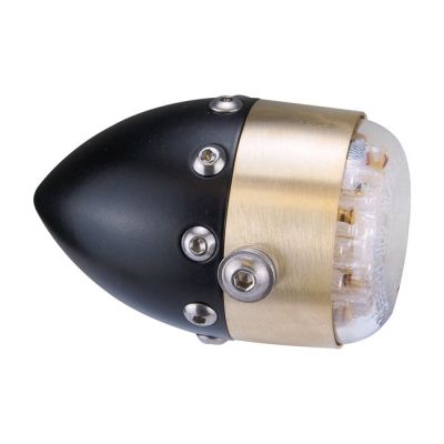 982028 - HKC, Retro LED taillight. Matte black. Brass front ring