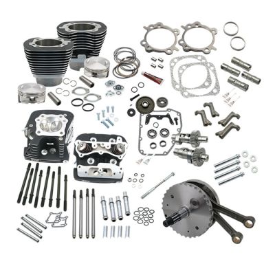 986078 - S&S, 124" Twin Cam Touring hot set-up kit with heads. Black