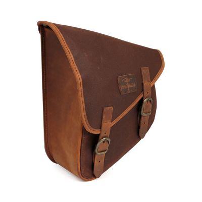 986404 - Longride, swingarm bag. Brown, waxed cotton