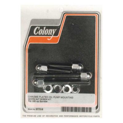 989083 - Colony, oil pump mount kit. Chrome acorn