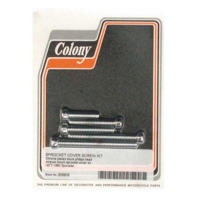 989208 - Colony, sprocket cover mount kit. Chrome