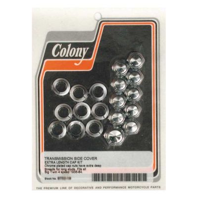 989239 - Colony, transmission side cover screw kit. Deep Cap chrome