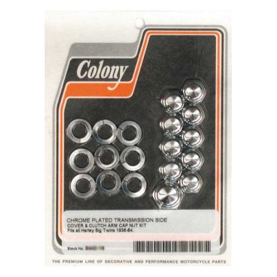 989240 - Colony, transmission side cover screw kit. Cap chrome