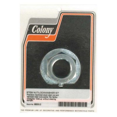 989731 - Colony, Fork stem nut & lock washer kit. Zinc