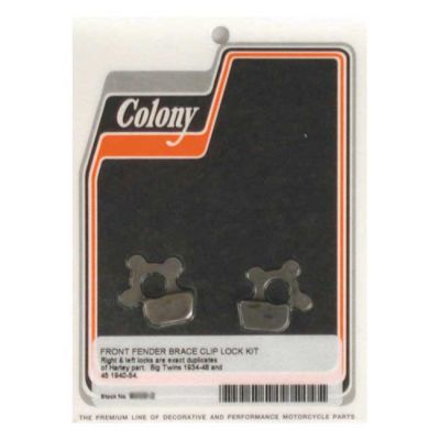 989769 - Colony, Springer fender brace clip locks. Parkerized