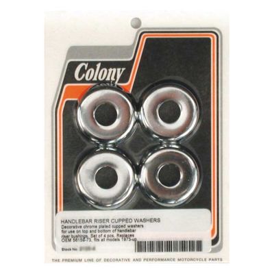 989786 - Colony, handlebar riser cupped washer kit. Chrome