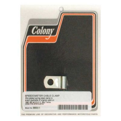 989850 - Colony, speedo cable clamp. Zinc plated
