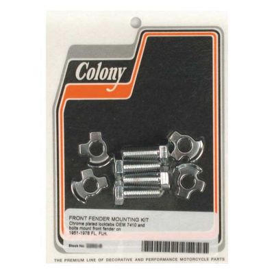 989885 - Colony, front fender mount kit. Chrome