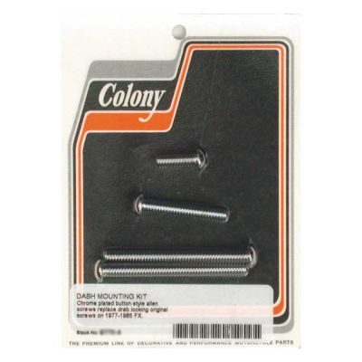 989909 - Colony, dash mount kit. Chrome Button head