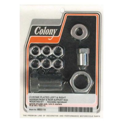 989915 - Colony, floorboard support rod mount kit. Chrome