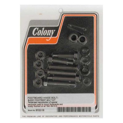 989926 - Colony, floorboard and passenger peg mount kit. Black
