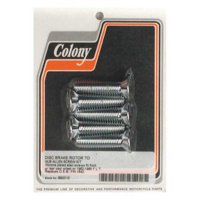 989927 - Colony, rear brake rotor bolt kit. Chrome