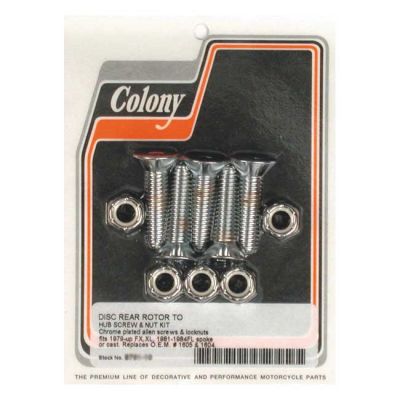 989928 - Colony, disc brake rotor to hub screw kit. Rear