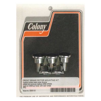 989939 - Colony, front brake rotor bolt kit. Chrome
