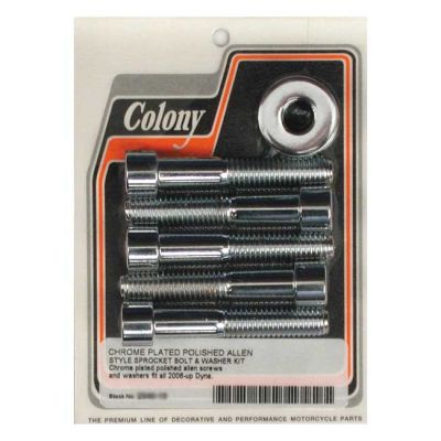 989958 - Colony, wheel pulley bolt & washer kit. Chrome