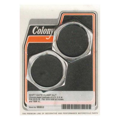 989973 - Colony, shifter gate clamp nuts. Chrome