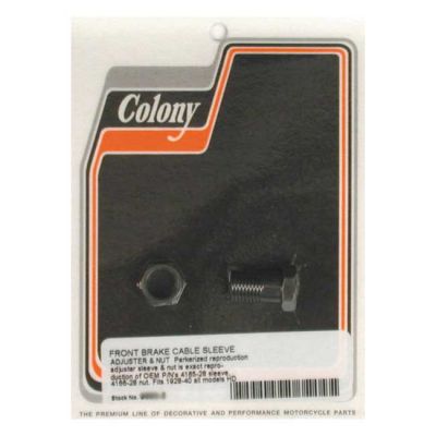 989992 - Colony, front brake cable adjuster. Black parkerized