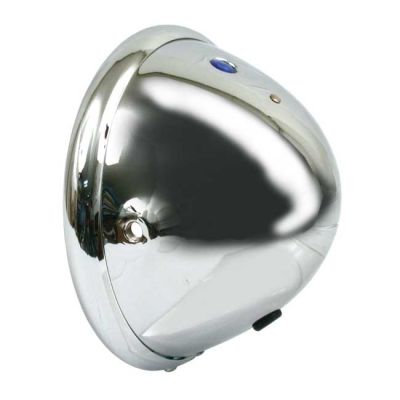 990081 - MCS Bates style 5-34" head lamp, shell only. Chrome