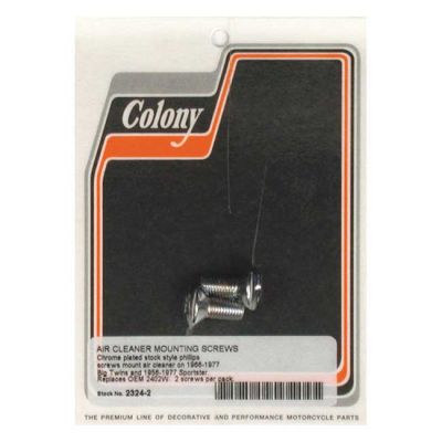 990177 - Colony, air cleaner cover mount screw kit. Chrome
