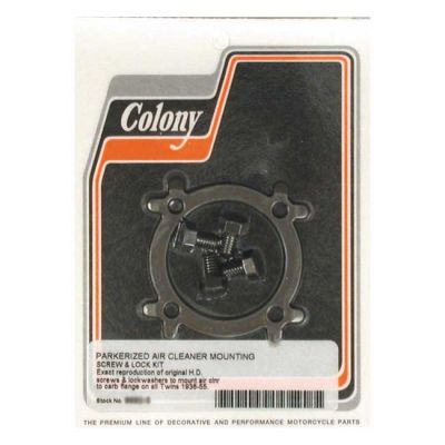 990184 - Colony, Linkert air cleaner mount screw & lock kit. Black
